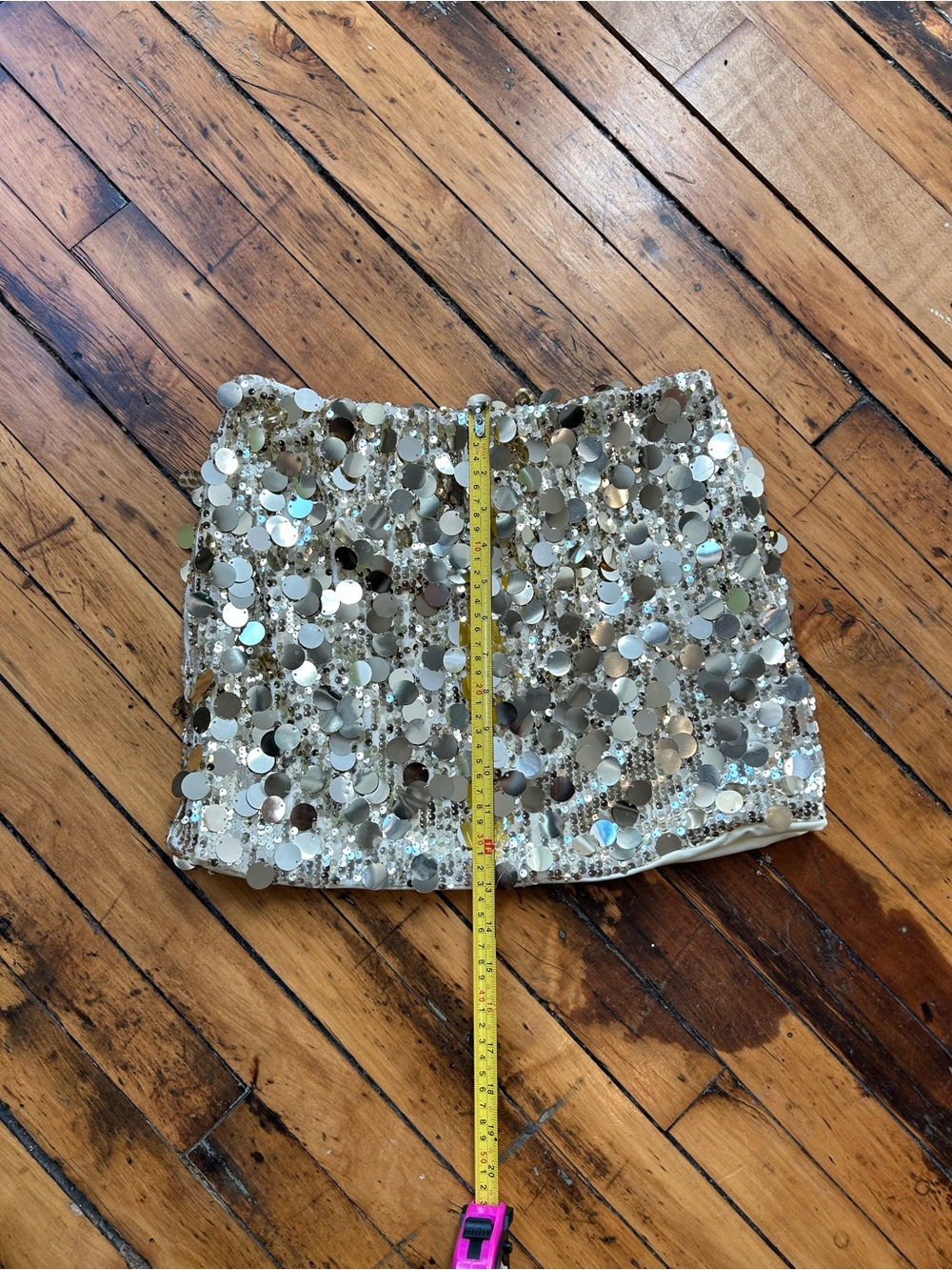 Gold Sequin Mini Skirt - Women's Party Skirt - Picture 3 of 7